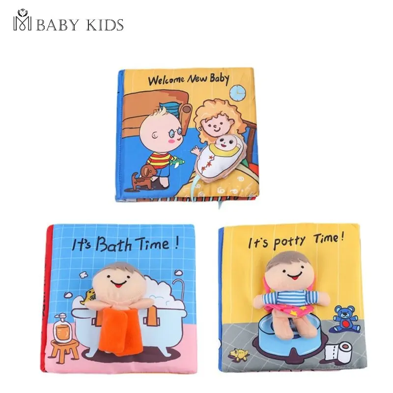 Infant Baby Cloth Book  Bath Potty Baby Book Toys 0-3 Yearls Old Education Activity Books Kids Cognize Reading Puzzle Book Toy