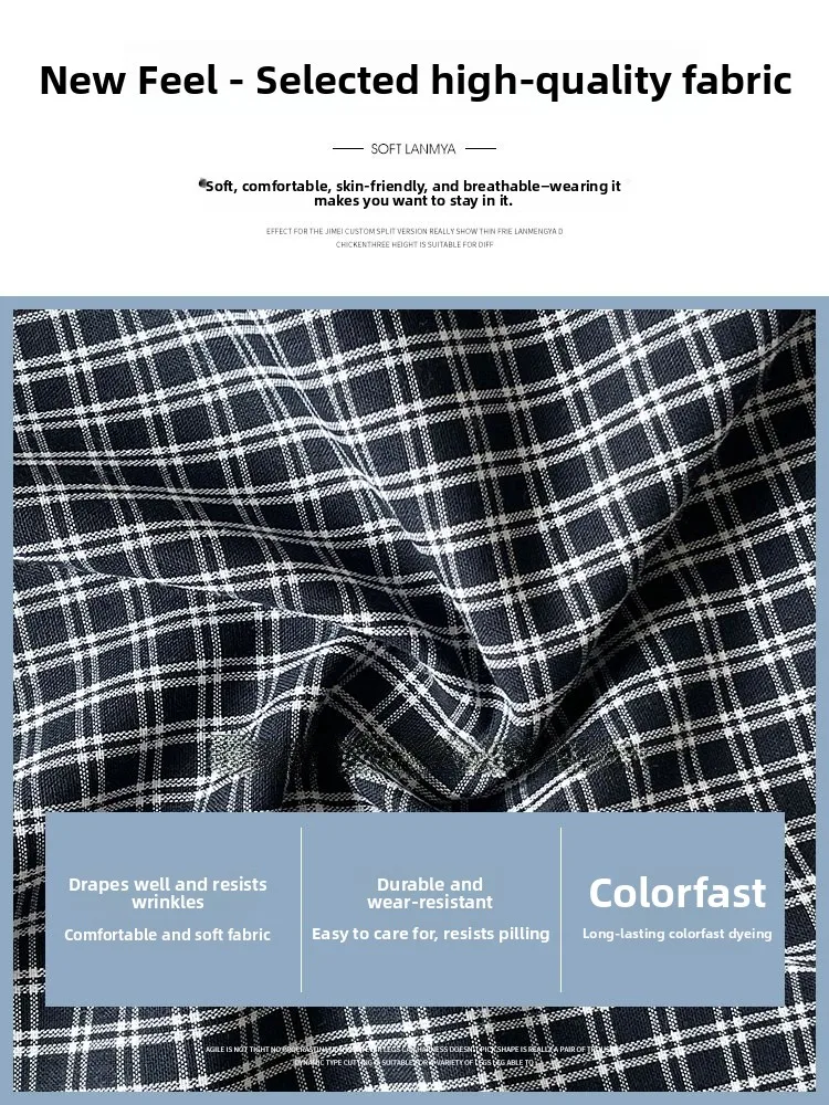 Letnia, cienka spódnica w kratę z wysokim stanem, rozkloszowana, typu parasol, damska spódnica typu puff cake, koreańska spódnica midi z wewnętrzną warstwą.