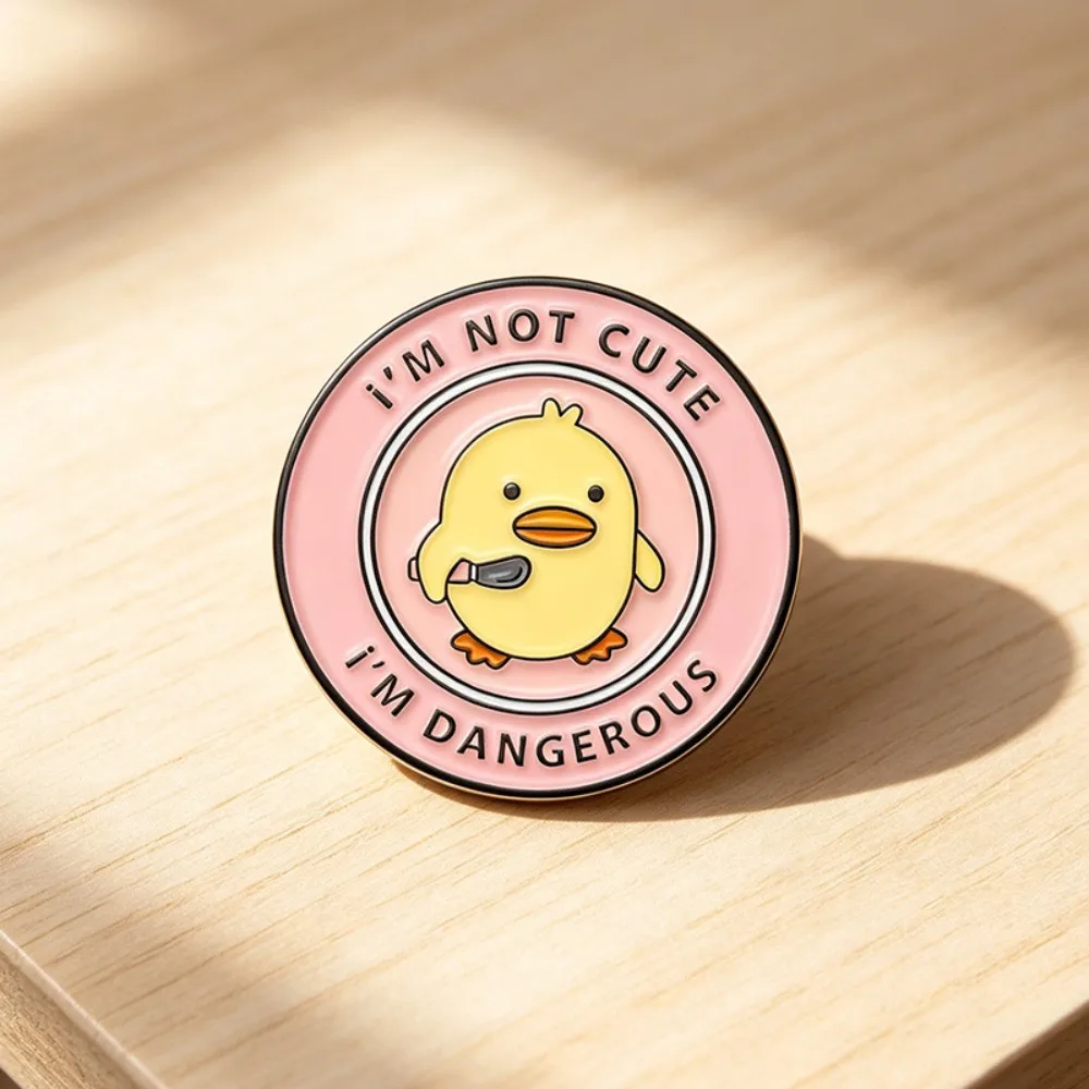 1PC 2.9x2.9cm Cute Edgy Enamel Pin Cartoon Duck Fun Enamel Metal Brooch Badge Butterfly Buckle Decoration Craft Gift
