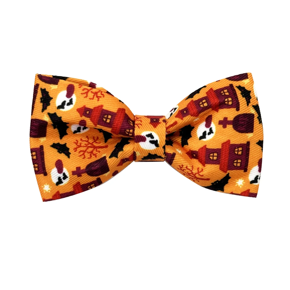 50/100pcs Halloween Style Dog Bowtie Dogs Accessories Sliding Pet Dog Bow Tie Dog Collar Dogs Pets Bowties Movable Pet Supplies