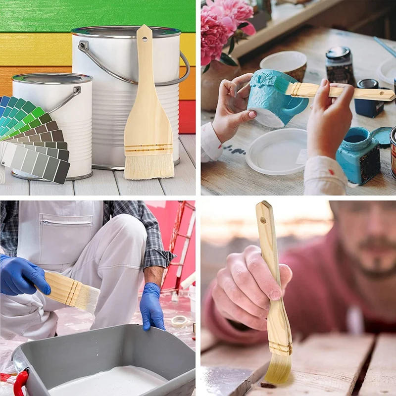 3 pezzi pennelli piatti pennello artista pennelli per pittura Set setole pennello per acquerello, lavaggio, ceramica e ceramica