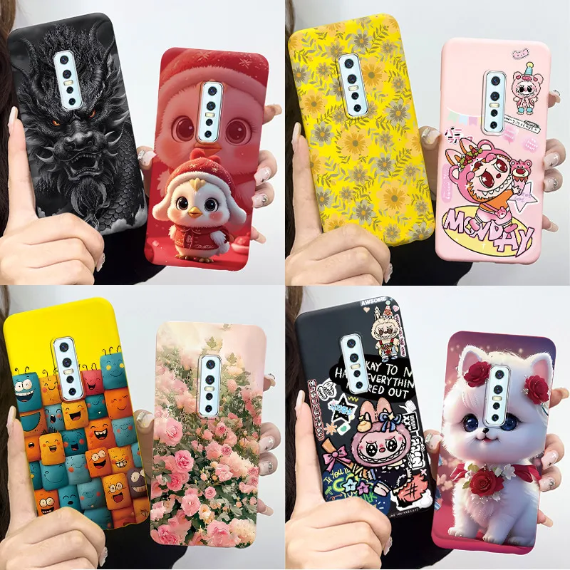 For Vivo V17 Pro Case Lovely Labubu Cat Dragon Funda Slim Soft Silicone Phone Cover For Vivo V 17 Pro VivoV17 Pro 1909 1910 Capa