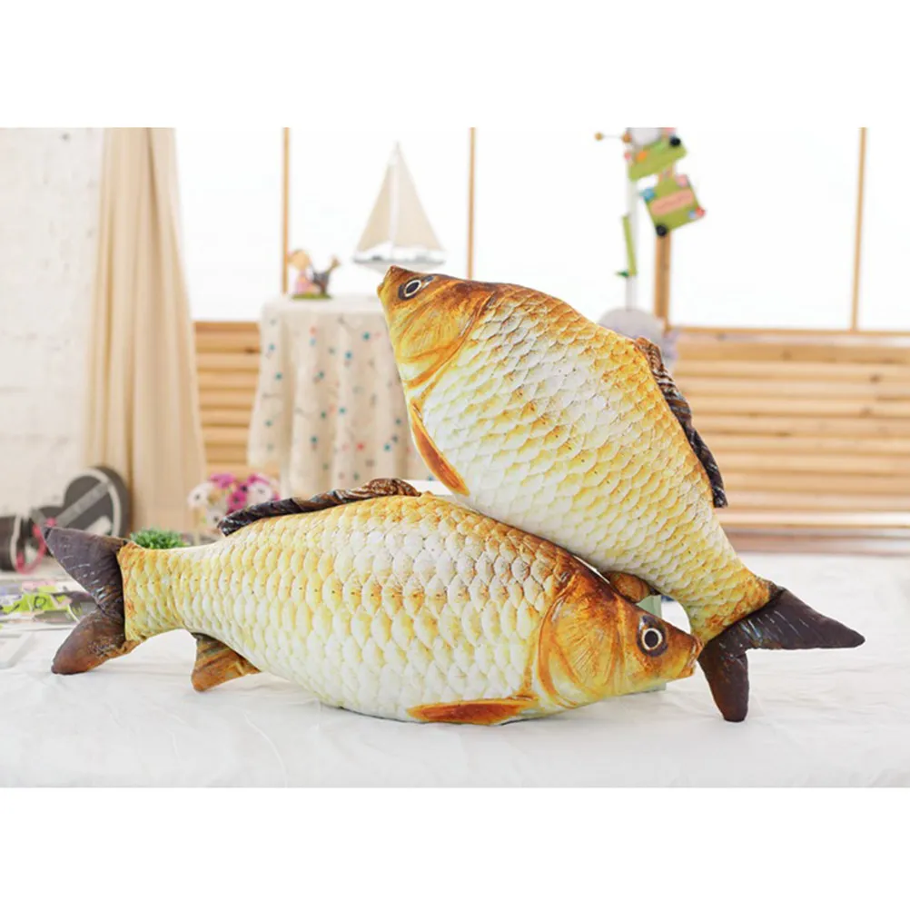 

2 шт. 58 см 3D-подушки в виде мультяшной рыбы, уникальное рождественское украшение для дома, дивана, спальни, автомобиля, офиса, кофейни, подарок, развивающая игрушка