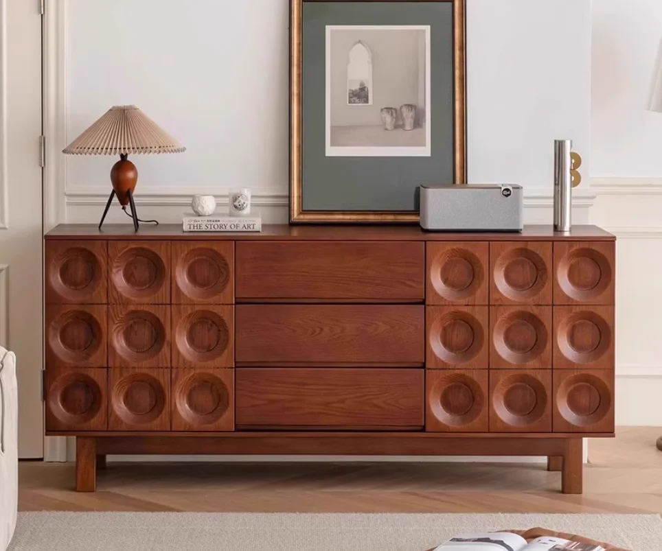 

Side cabinet against the wall Integrated locker ash wood