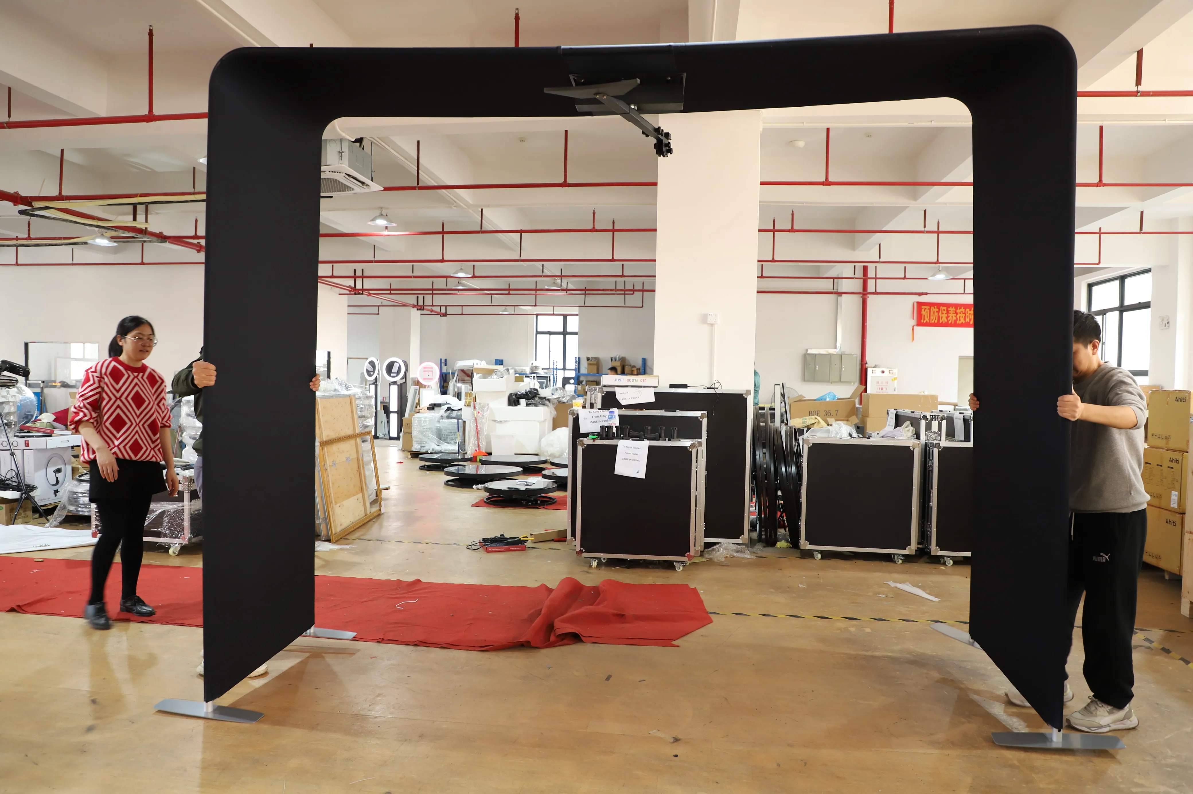 Portable Automatic Overhead 360 Photo Booth U-shape Arch Spinning Video Camera Sky Booth For Wedding Party Event Rental Business