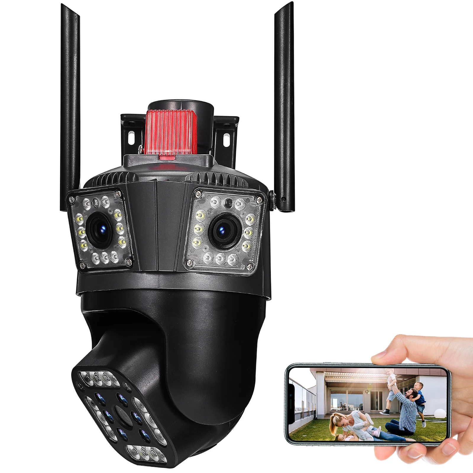 

Three Screen Three Lens Security Audio Indoor Outdoor Alarm Motion