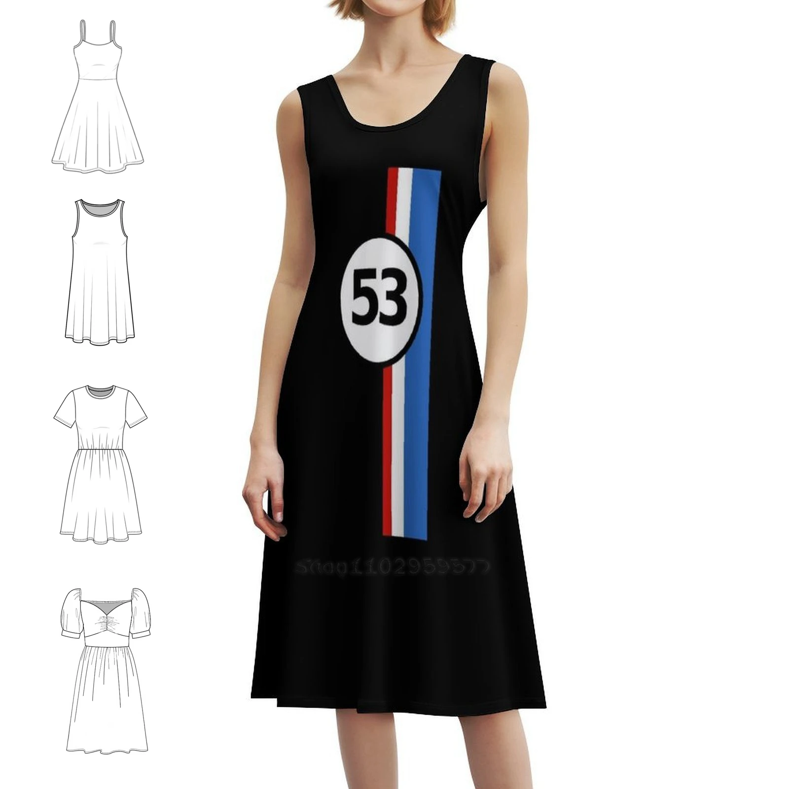 Herbie 53 Preppy Style Mini Dress For Women A-Line Loose Fit Casual Day Dress Herbie 53 Women's Dress