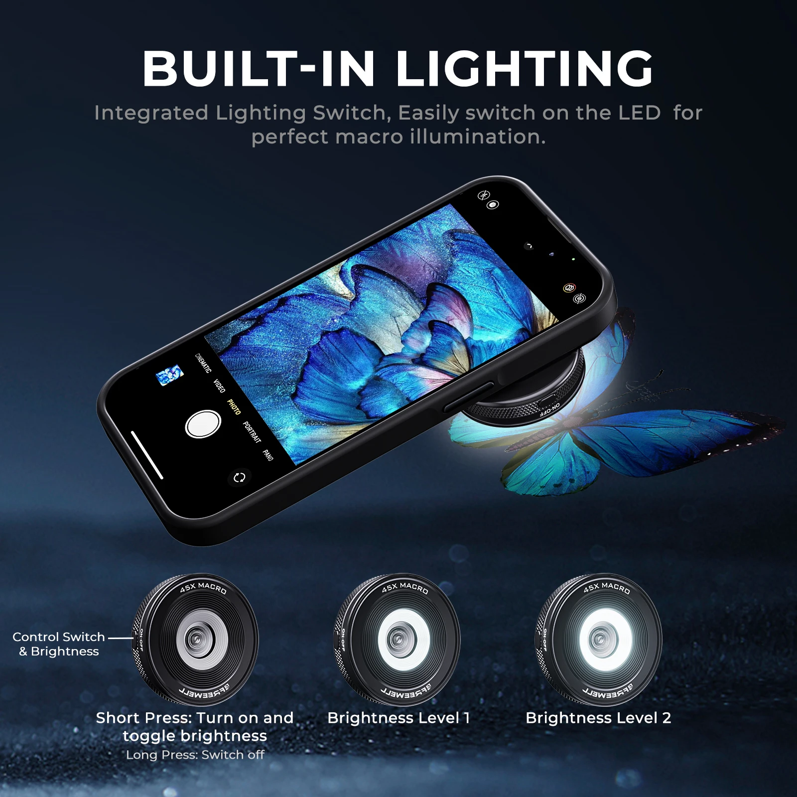 Freewell 45x Macro เลนส์ 17 มม.เคสโทรศัพท์อุปกรณ์เสริมกล้องกําลังขยายสูงการถ่ายภาพสํารวจ Micro Wonders