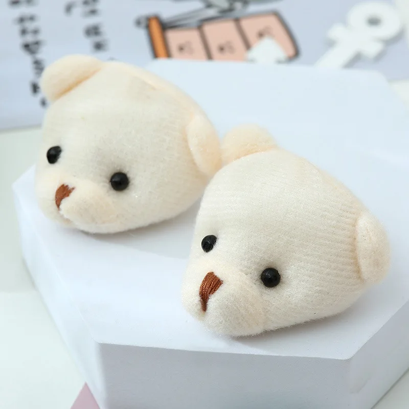 10pcs Teddy Bear Head Stuffed Toys Cute Cartoon Mini Bear Plush Dolls Animal Bear Head Doll For Girl Diy Accessories Small Gifts