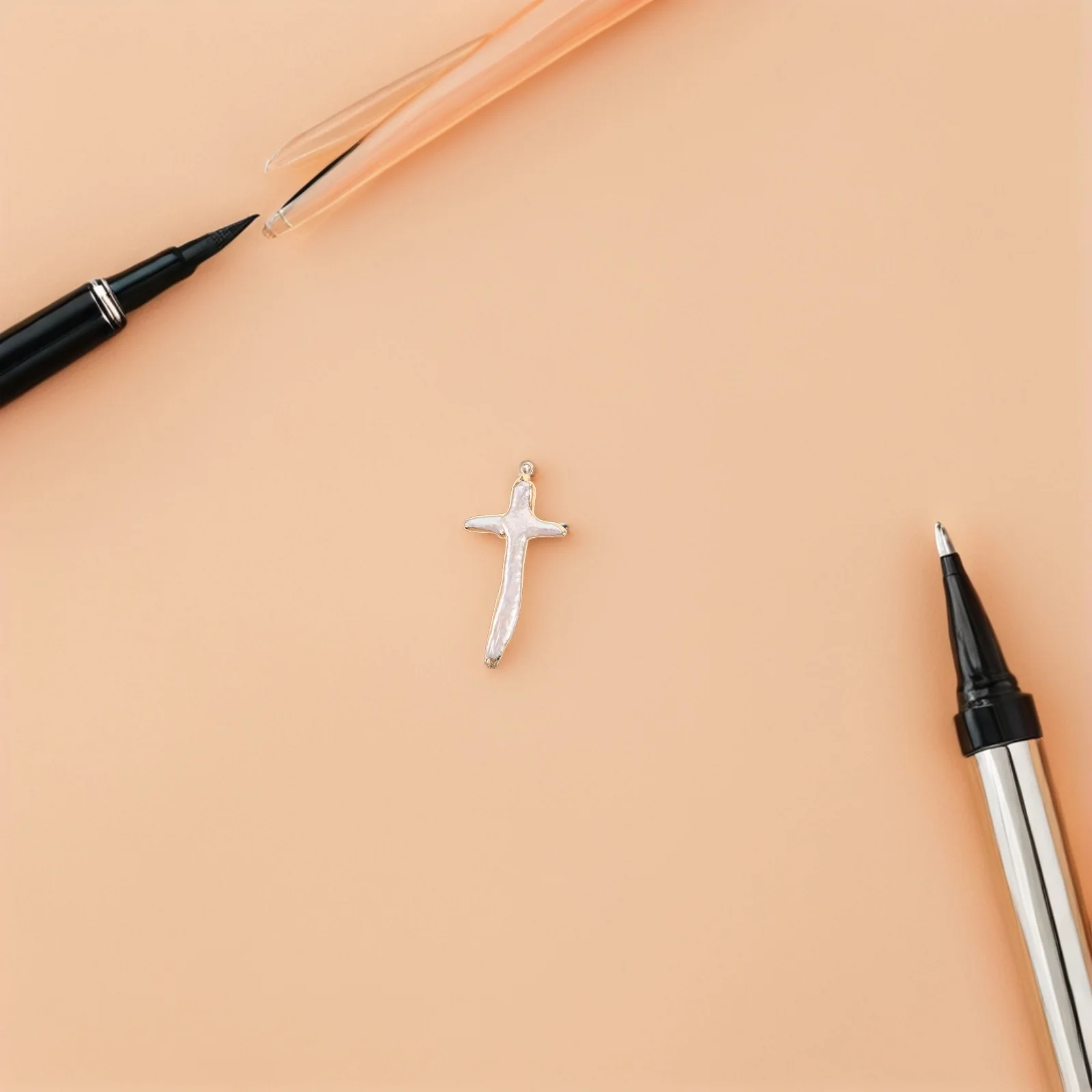 

Baroque Irregular Cross Pearl Charms Natural Freshwater Pendant for DIY Necklace Bracelet Making Jewelry Accessories