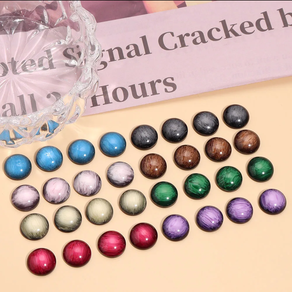 30 ชิ้น/ล็อต 12mm Retro เรซิ่น Cabochons สีครึ่งรอบ Cabochon Cameo สําหรับเครื่องประดับทํา DIY แหวนต่างหูอุปกรณ์เสริม