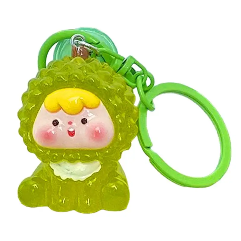 Cartoon Doll Keychain Fruit Design Adorable Figure Keyring Resin Creative Lovely Figure Keyring Cute Figure Charm Pendants