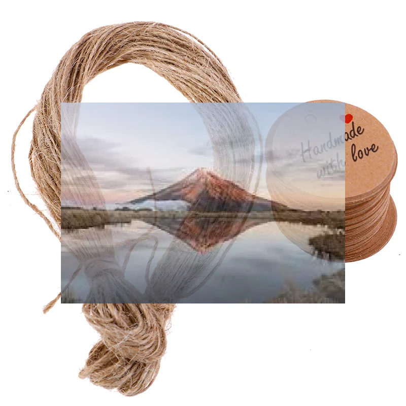 Новые этикетки-бирки из крафт-бумаги VV, 100 шт., ручной работы, с надписью «Сделано с любовью», пустые, из крафт-бумаги, с 20-метровой веревкой