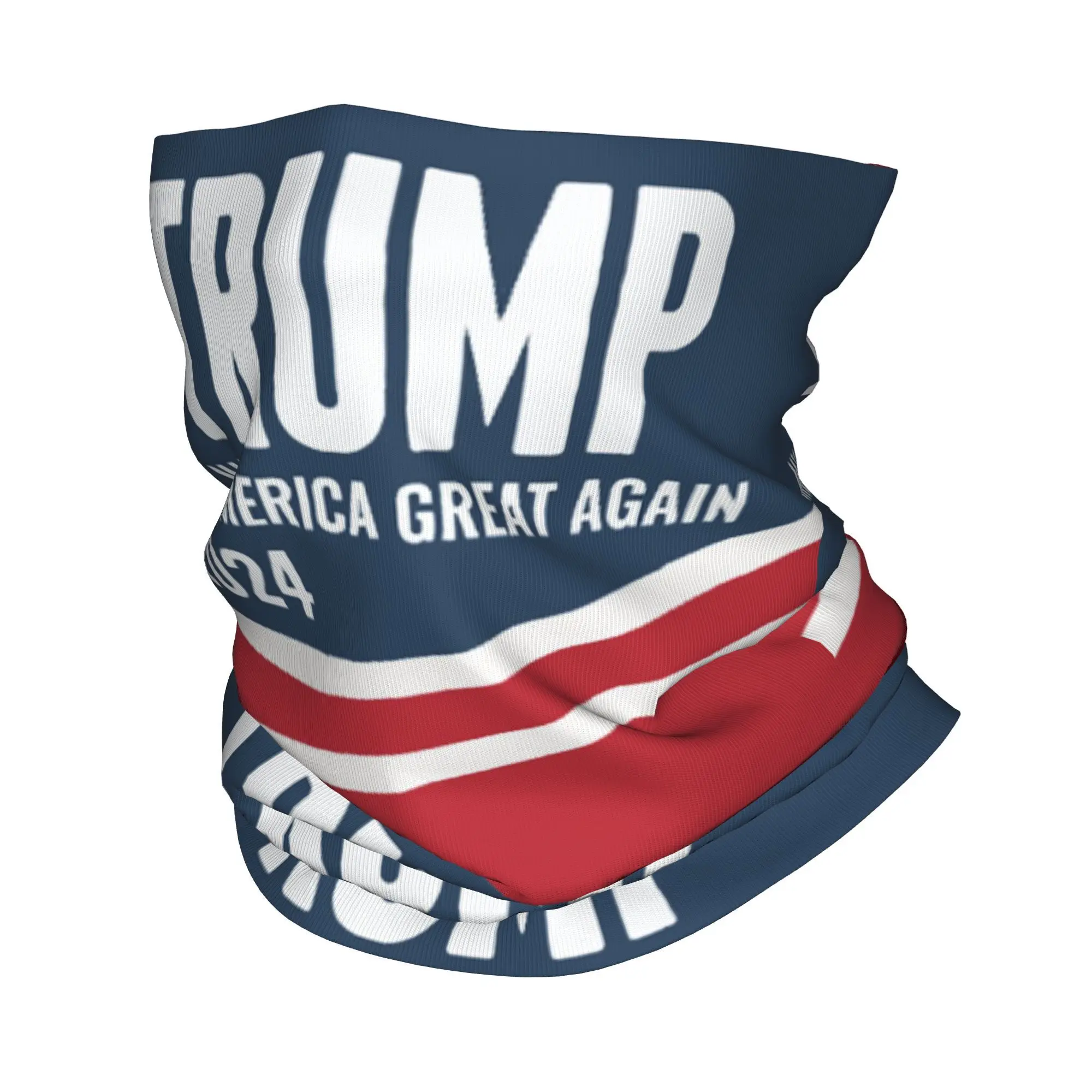 Custom Donald Trump Fight 2024 Bandana Neck Gaiter Windproof Face Scarf Cover Men Women  Headband Tube Balaclava