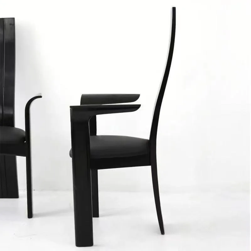 Extra thick chair furniture designer single black balcony dining chair retro armchair Internet celebrity