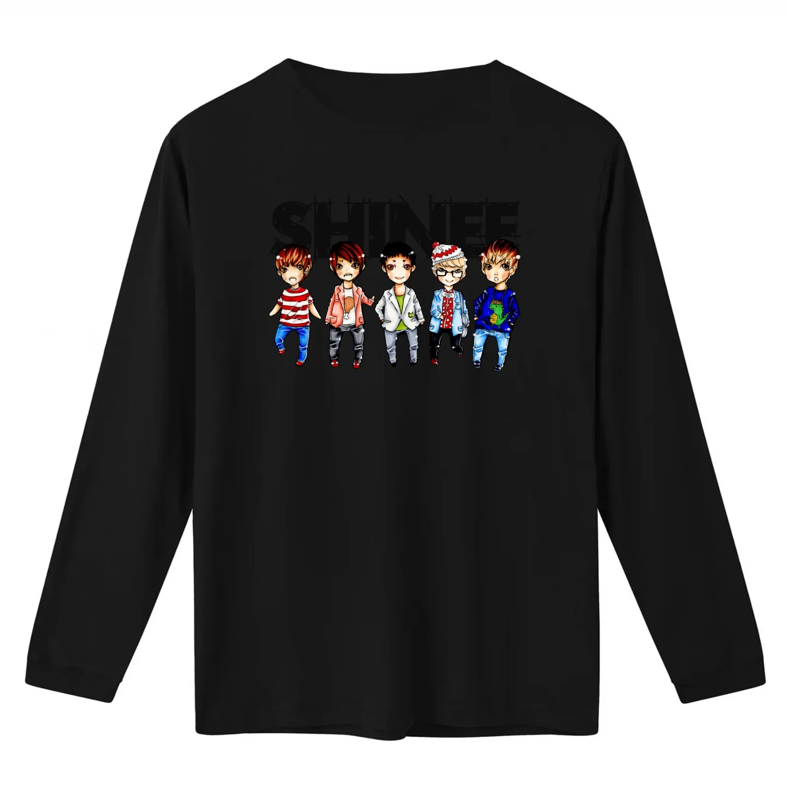 Shinee T-Shirt Summer Casual Cotton Tee Oversized Streetwear Tops Vintage Graphic Print Loose Fit Short Sleeve 100% Cotton