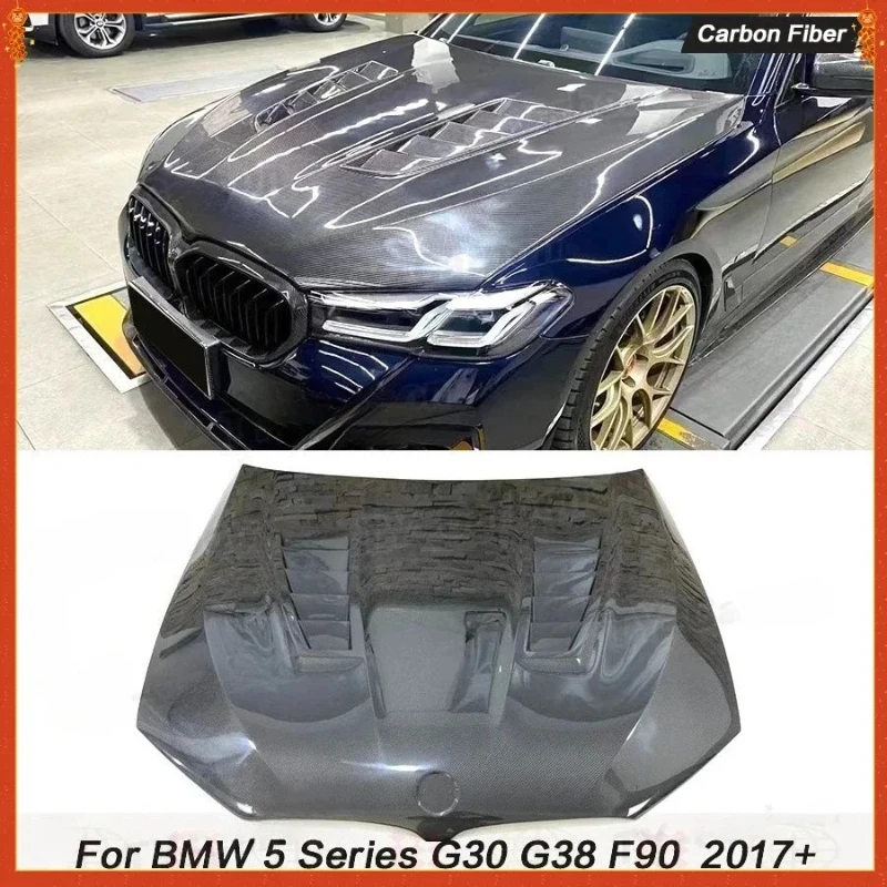 

Для BMW 5 серии G30 G38 M5 F90 Капот из настоящего углеродного волокна, крышка двигателя, подголовник, V-образный стиль, модификация, аксессуары, комплект кузова