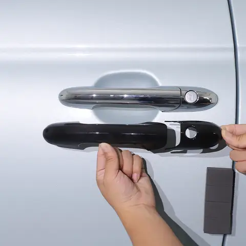 For Fiat 500 And Abarth 595 695 2007+ ABS carbon fiber/Glossy black Car Door Handles Decorative Cover Trim Exterior Accessories