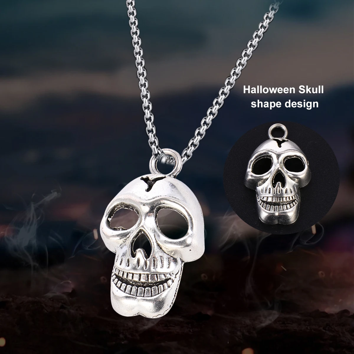 

Skull Keychain Pendant Halloween Earring Charms Necklace Alloy Bracelet Accessory