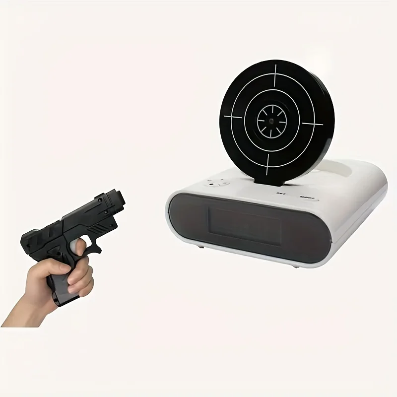 Creative Shooting Clock Led Digital Gun Target Desk Alarm Clock Lazy Silent Wake Up Machine Alarm Clock