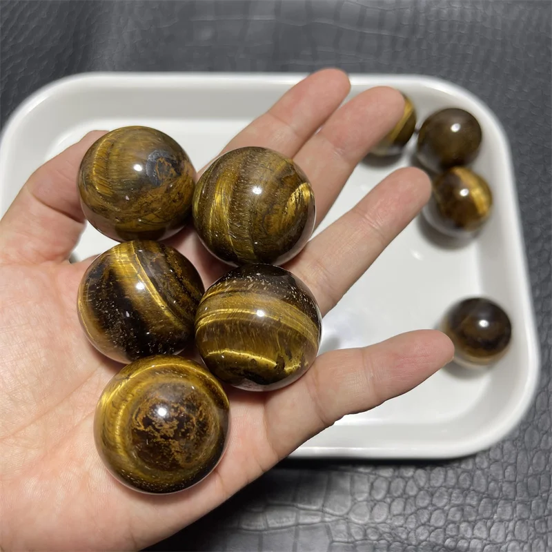 10pcs natural yellow tiger eye quartz small size sphere healing tiger eye stone ball for decoration