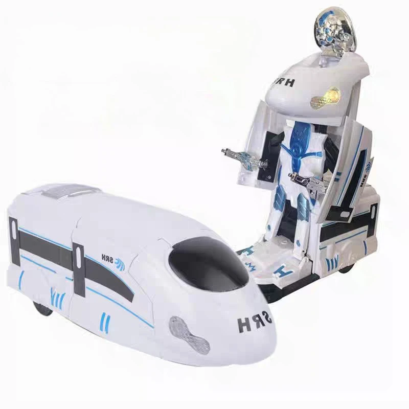 Juguete robot de tren de alta velocidad transformable eléctrico