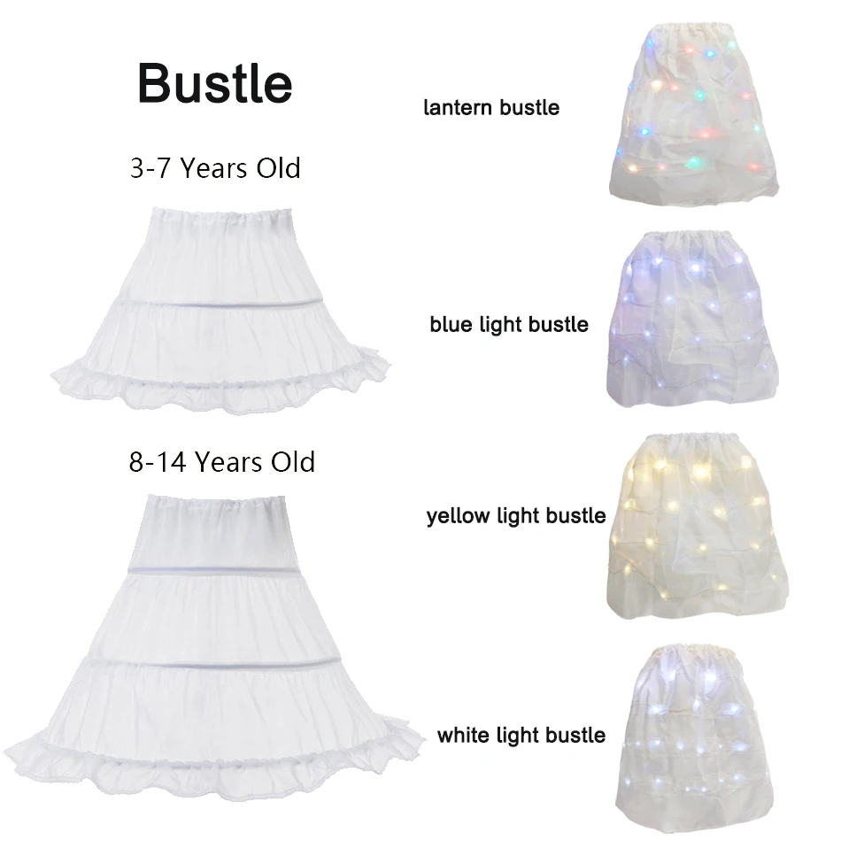 Girls Luminous Bustle Gauzeless Children Wedding Dress Violent Bustle Flower Girl Dancing Wine Gauze Vllage Skirt Wedding Dress