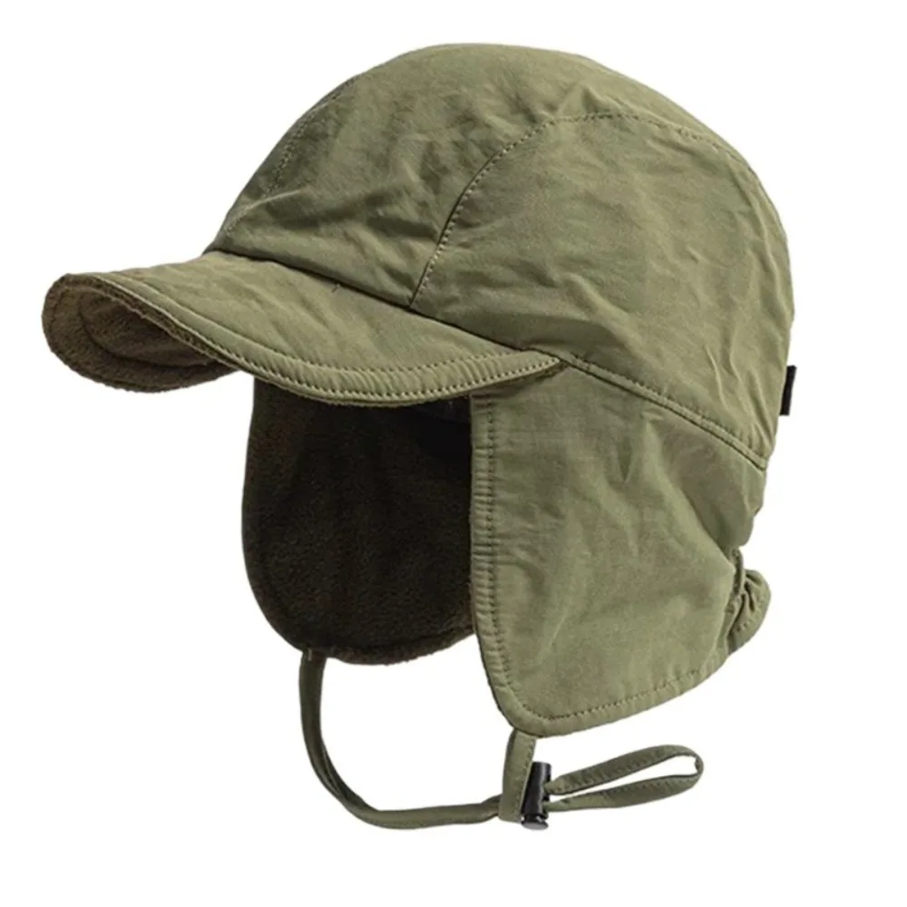 

Japanese Retro Bomber Hat Windproof Ear Protection Velvet Pilot Hat Solid Color Winter Cap Outdoor