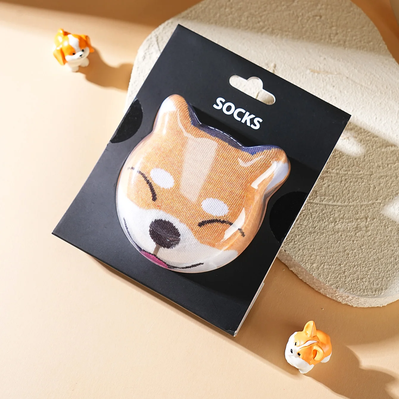 1 pair of unisex short socks with a novel and interesting animal dog design, gift box socks, creative socks, fashionable and trendy style, comfortable and breathable, suitable for parties, casual wear, Valentine's Day, Halloween, birthdays, Christmas, New Year, Thanksgiving, autumn and winter, all-season creative gift box