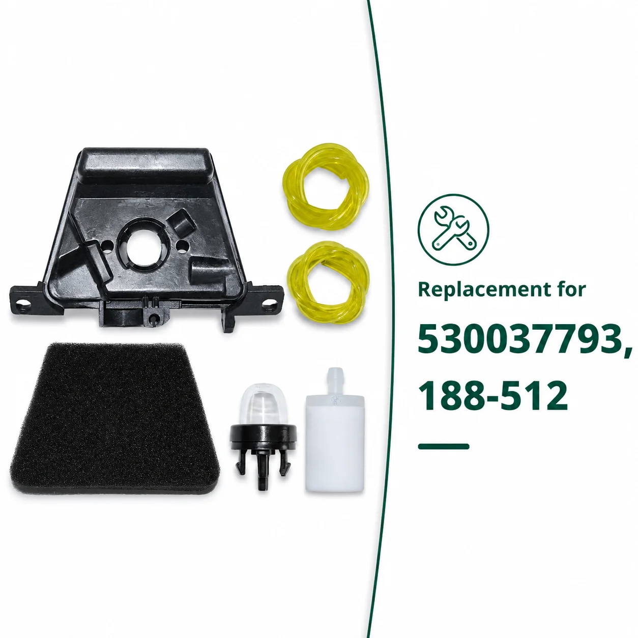 Fuel Line Primer Bulb Air Filter Cover Kit for Partner 350 351 McCulloch 335 435 440 Chainsaw Replaces 530037793 188-512