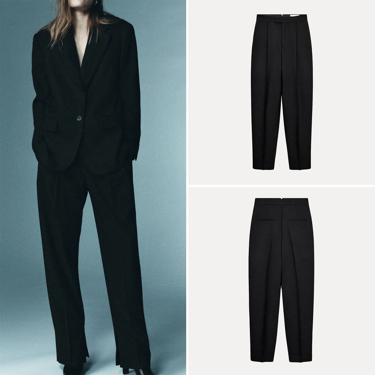 

Повседневные женские брюки для работы и отдыха, прямые, из смесовой ткани, плиссированные, с завышенной талией, новинка осени 2025, модель Sle Z