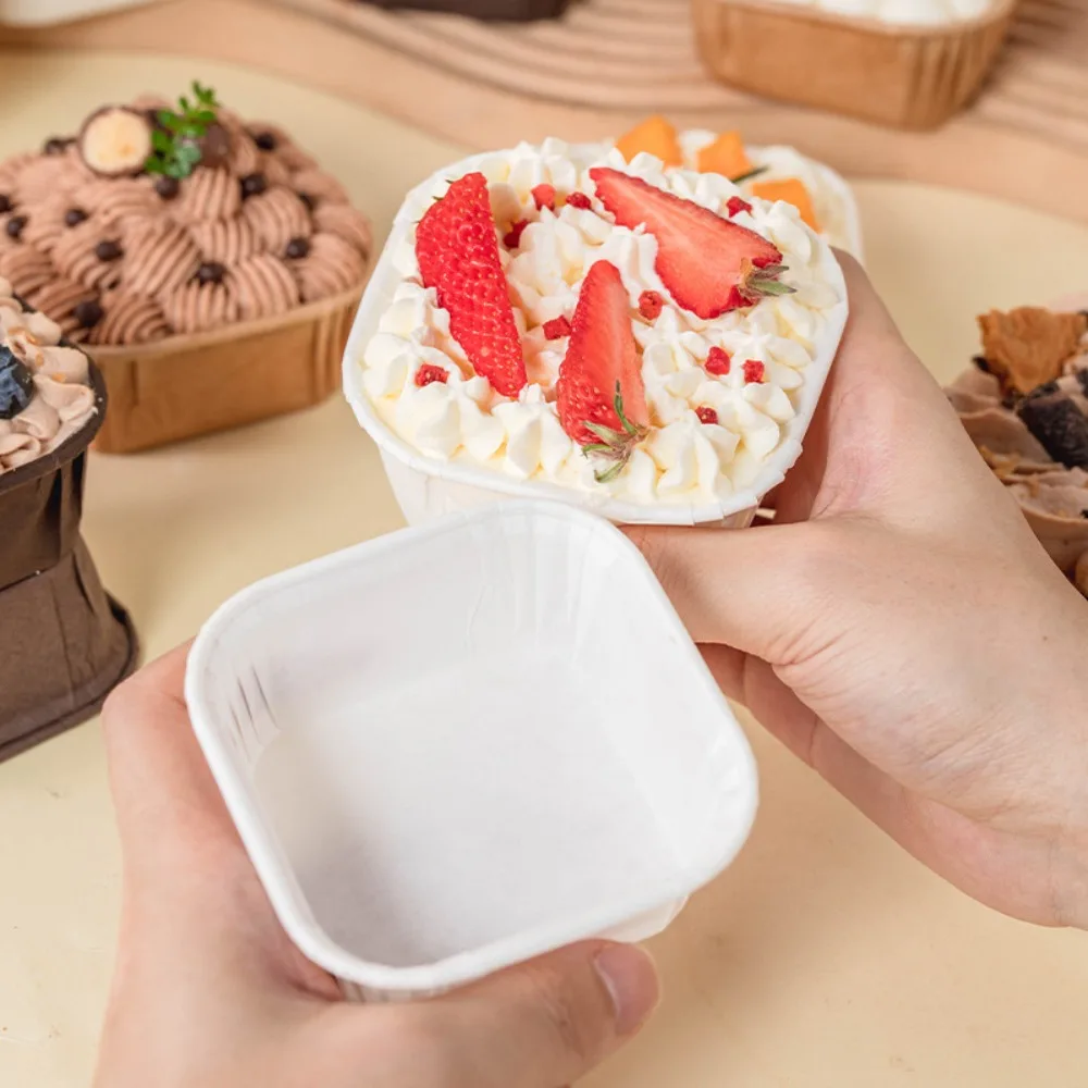 50Pcs Square Muffins Paper Cupcake Cake Mold Baking Tray Cupcake Liner Wrapping Cups Paper Decoration Baking Cup