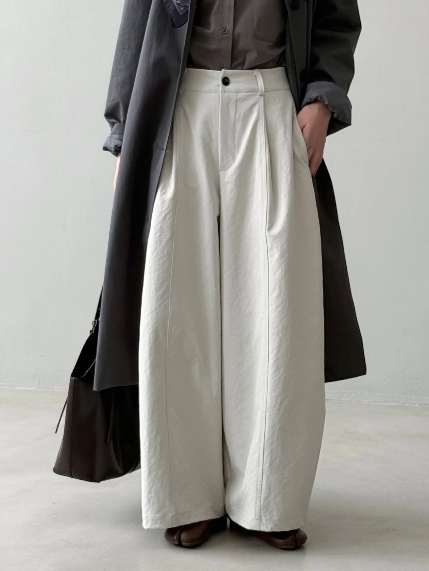 Cintura alta calças de perna larga para mulheres em forma de pêra outono 2025 estilo coreano calças casuais emagrecimento solto ajuste versátil