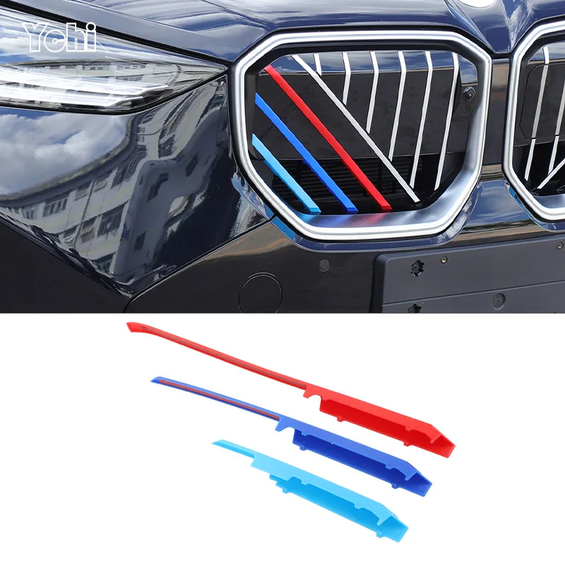 

3 шт. для BMW X3 G45 G48 2025 2026 автомобильные накладки на переднюю решетку, трехцветные декоративные аксессуары для решетки, внешнее литье автомобиля