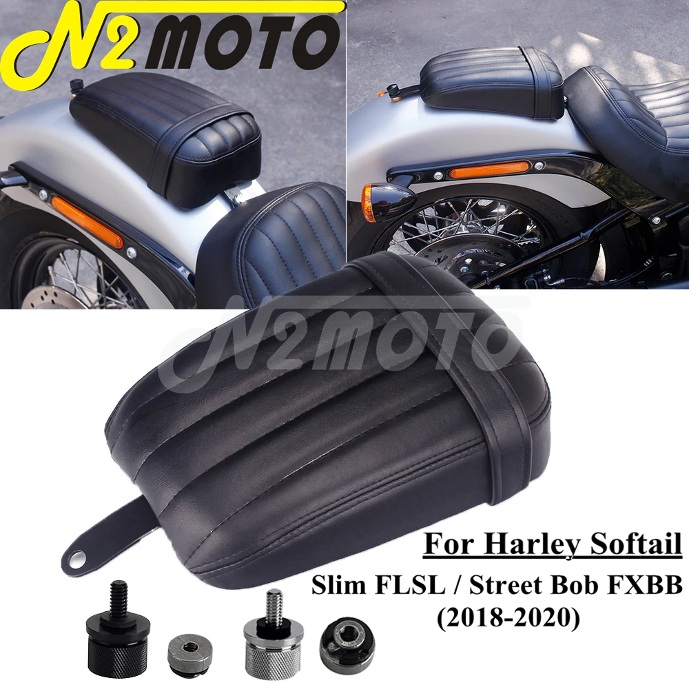 Motorcycle Rear Fender Seat Passenger Seat Pillion Cushion w/ Screw Nut For Harley Softail Slim FLSL Street Bob FXBB 2018-2020