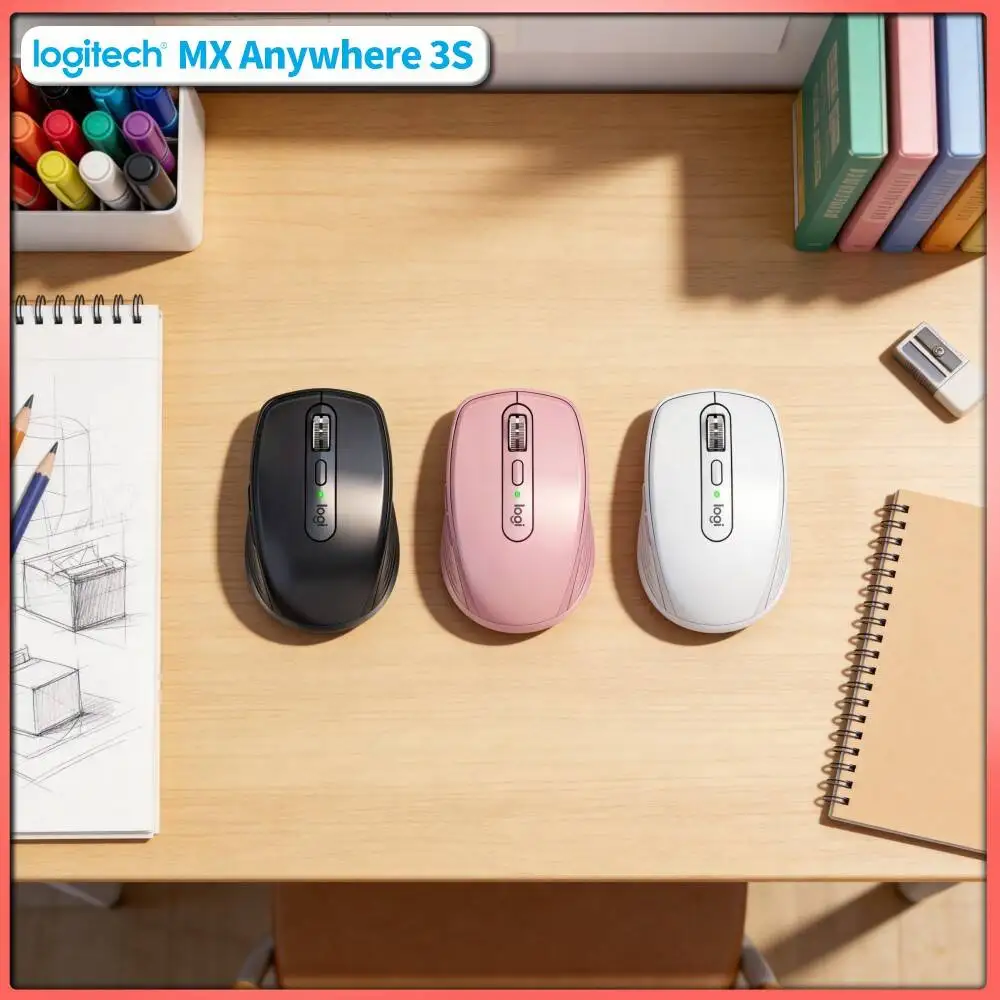 Top-Tier MX Anywhere 3S Mouse - 8K DPI Hyper-Scroll Wheel Silent Click Perfect for Stationery Exhibition Hall Office Work Zone