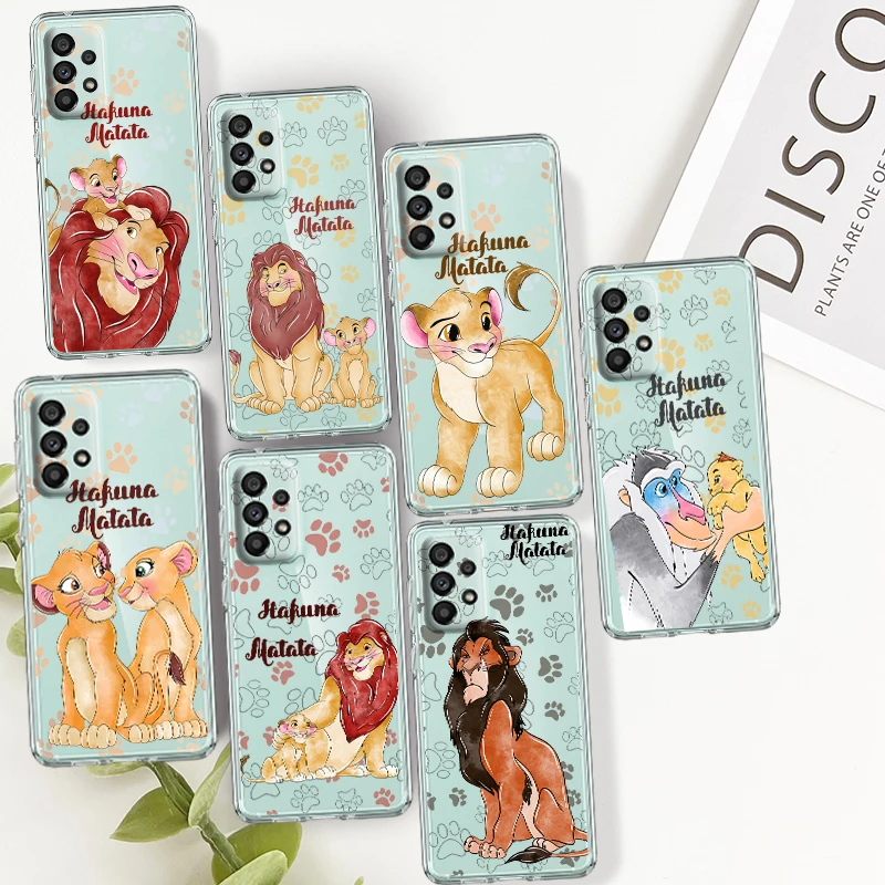 The Lion King Hakuna For Samsung A14 A54 A34 A73 A53 A33 A23 A13 A32 A72 A52 A32 A22 Silicone Transparent Phone Case Coque Capa