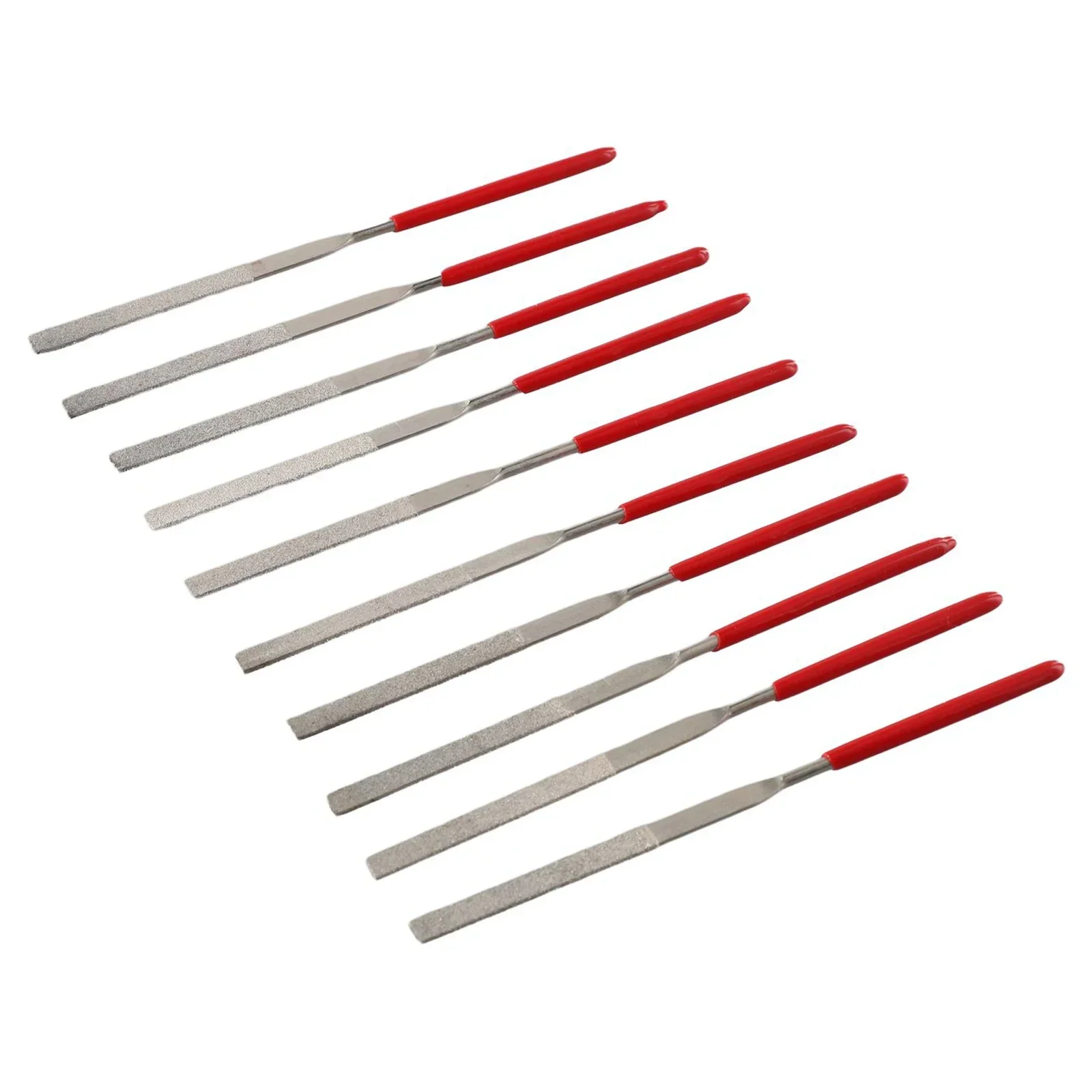 Indoor Mini Needle Files Needle Files Set 3*140mm 10 Pcs/Set Grinding Red+Silver High Quality Long Service Life