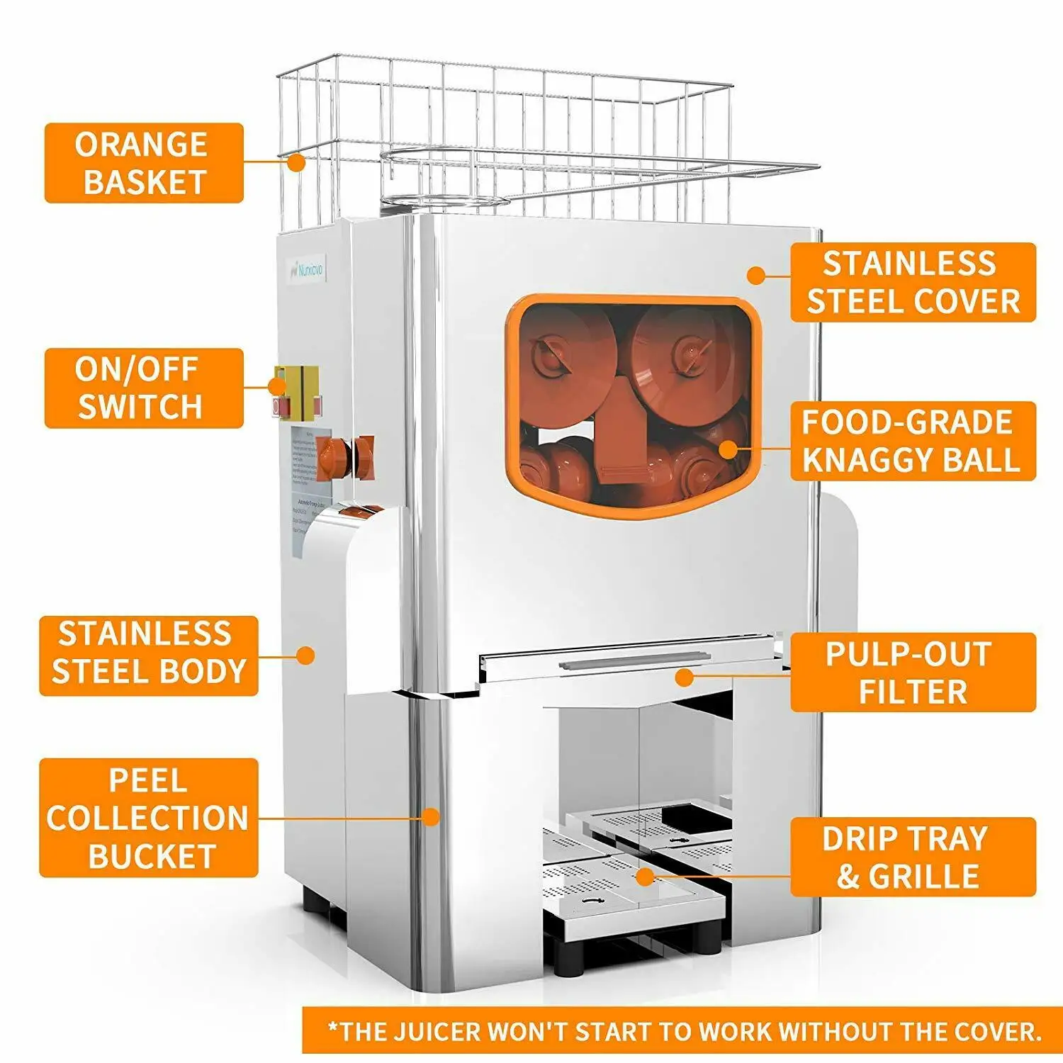 

Commercial Juicer Machine Lemon Garnet Squeezer 120W Electric High Yield Orange Juice Machine for Food Truck Restaurant