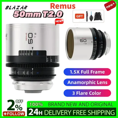 in stock GREAT JOY BLAZAR LENS Remus 50mm T2.0 1.5X Full Frame Anamorphic Lens for Canon EF ARRI PL Mount﹢