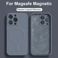 Original Liquid Silicone For Magsafe Wireless Charge Magnetic Case For iPhone 16 15 14 13 12 11 Pro X XR XS Max 7 8 Soft Cover