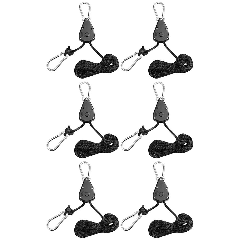 6Pcs Plant Light Hooks Durable Ratchet Lights Lifters Tent Ropes Garden Accessories Grow Light Hangers Adjustable Ropes