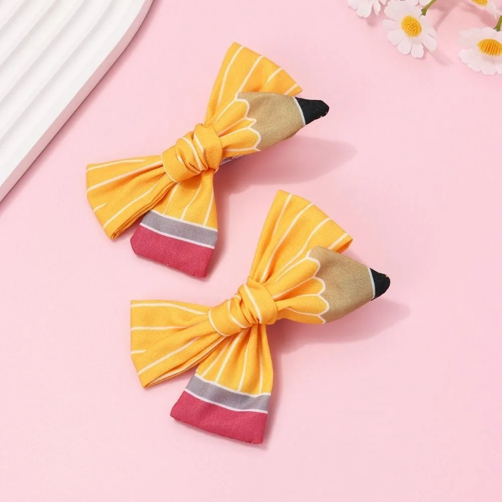 Yellow Hair Bows Back To School Hair Clips for Girls Pencil First Day of School Gifts Back To School Outfits Hair Accessories