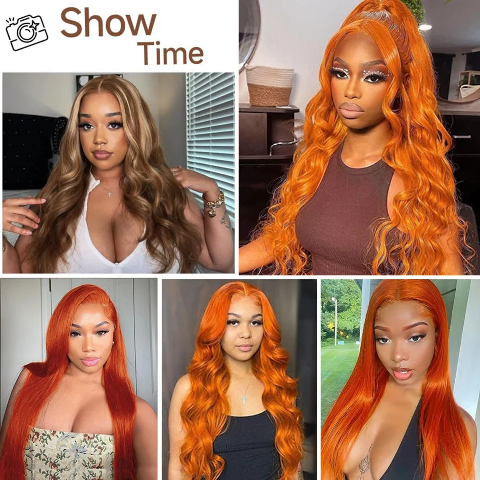 Colored Ginger Body Wave Human - Hd Lace Frontal Wig Human Hair Pre Plucked recension och pris