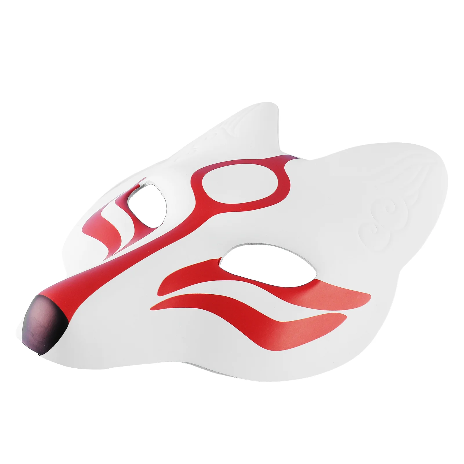 Halloween EVA White Mask Masquerade Costume Mask Halloween Theme Party Cosplay Mask Dance Makeup Prop (White and Red)