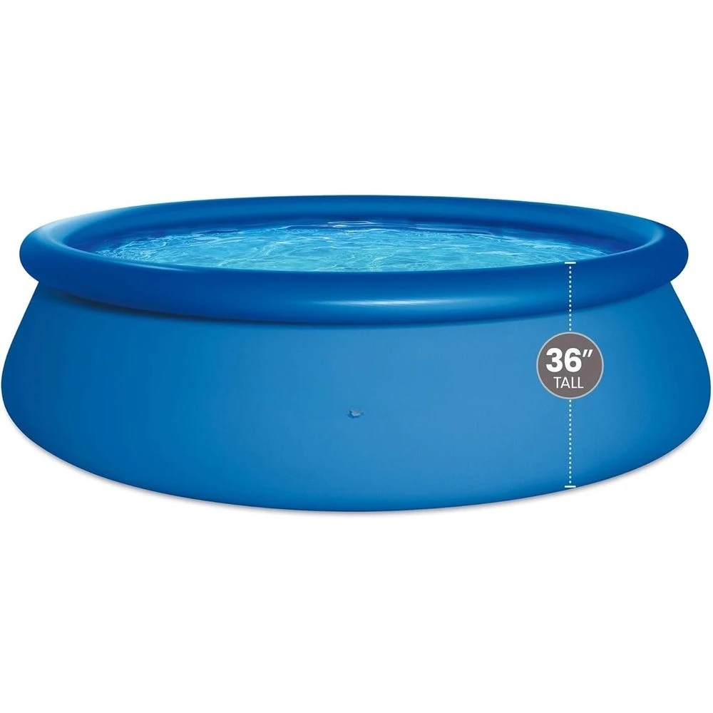 

12' X 36" Round Above Ground Swimming Pool, with FiltraBoost 800 GPH Filter Pump, Type D Filter Cartridge & Repair Patch
