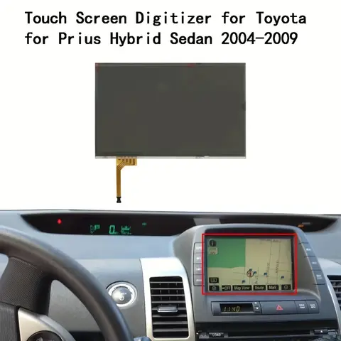 7.3 Inch 4 Pins Touch Screen Panel Digitizer Lens for Toyota Prius 2004-2009 Car Radio DVD Player GPS Navigation Without LCD