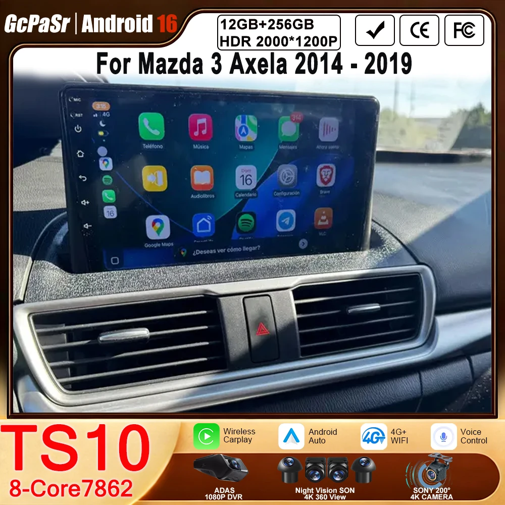 

Car Radio For Mazda 3 Axela 2014 2015 2016 2017 2018 2019 Android 14 Auto Player Navigation Multimedia Carplay GPS No 2din DVD