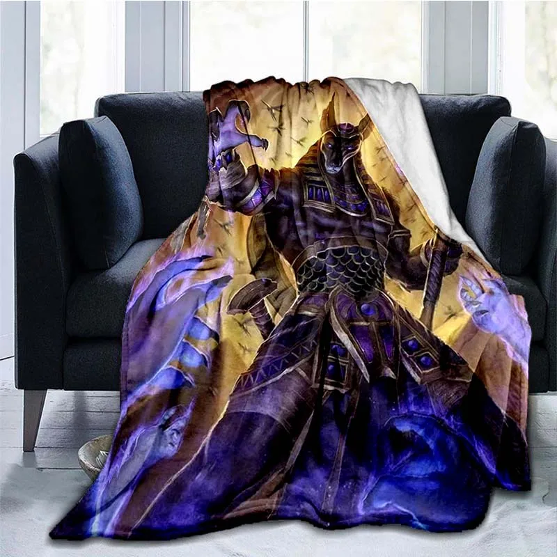 Anubis Ancient Egyptian God Print Flannel Blanket Ultra Soft Warm Throw For Bedroom Sofa Mythology Themed Home Bedding DecorGift