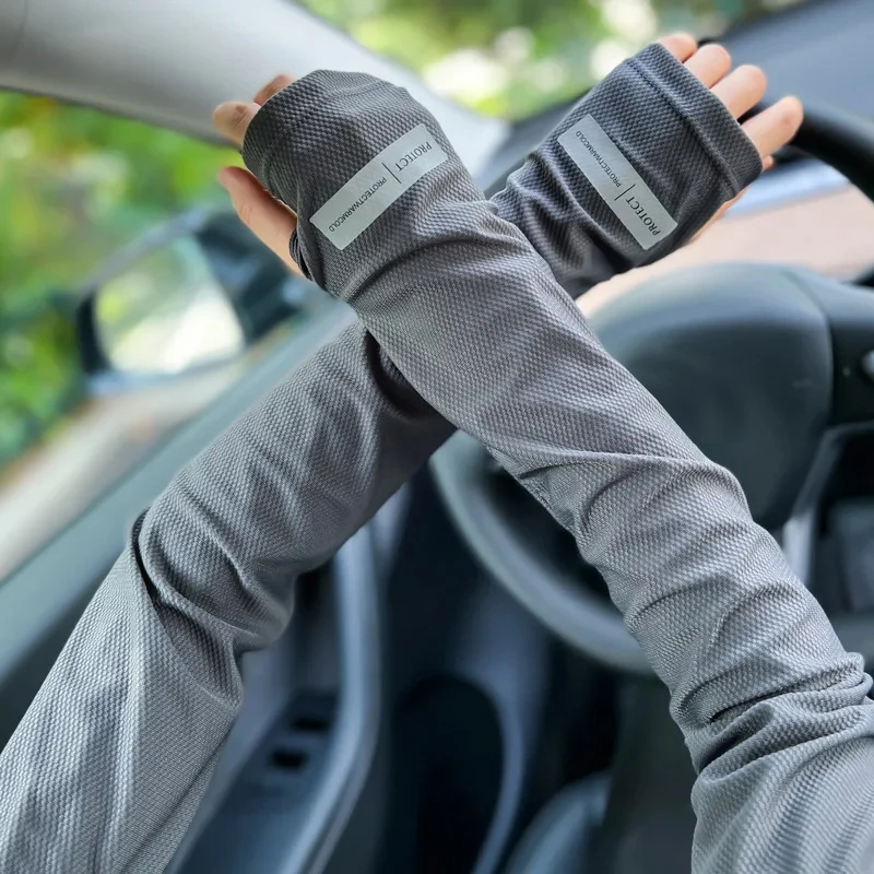 

Unisex Cycling Arm Sleeves Ice Fabric Anti-UV Sunscreen Running Cycling Sleeve Outdoor Sport Anti-cursor Arm Warmers